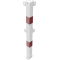 Beskyttelsesgel�nder | St�lr�r 70 x 70 mm | Fast stolpe, der fastg�res med dybdebor | Hj�rnestolpe til top- og kvartb�jet stang | Varmgalvaniseret og hvidmalet med r�de reflekterende striber